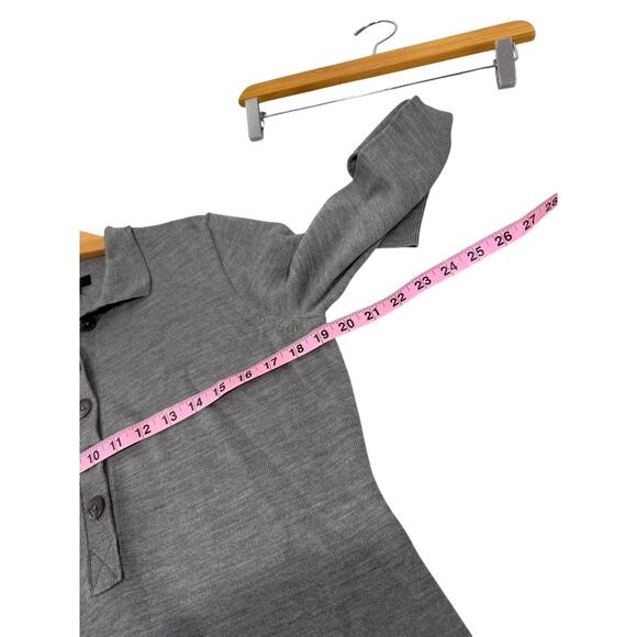 J. Crew Collared Merino Wool Sweater Dress Medium Smoke Gray Knit Midi Womens - Picture 6 of 7
